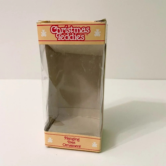 Vintage Jasco Flocked Velvet Christmas Teddies 4 Inch Hanging Tree Ornament - Picture 8 of 16